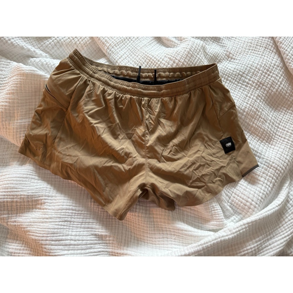 Ciele Athletics Mens 4" AT Short Canvas Beige Running Swim Shorts Size S